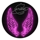 Alas - Cartel Neon Flex Led - 100 X 35 Cm Cada Ala - Saturno