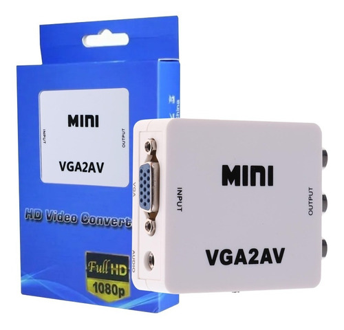 Video Conversor Serie Mini Vga A Rca Video Compuesto + Audio