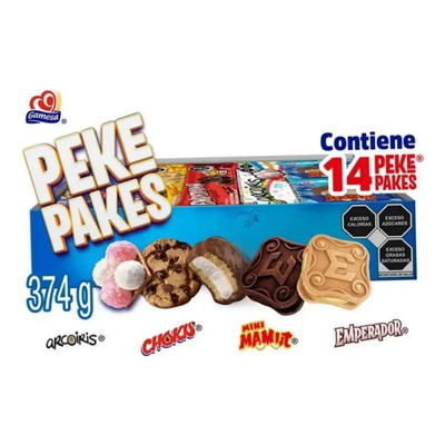 Gamesa Peke Pakes Emperador \u002F Chokis \u002F Mamut \u002F Arcoiris 14pz | MercadoLibre