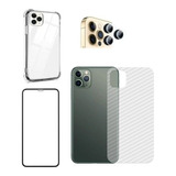 Pelicula 3d+fibra Traseira+camera +capinha iPhone 11 Pro Max