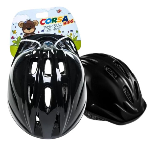 Capacete Infantil Bicicleta Corsa Kids Cor Preto Tamanho M