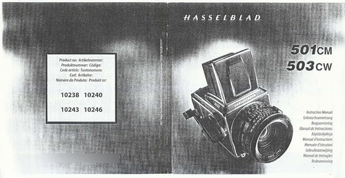 Manual De Instrução Físico Hasselblad 501cm/503cw