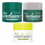 Kit 3 Desodorante Creme Antitranspirante Herbissimo 55