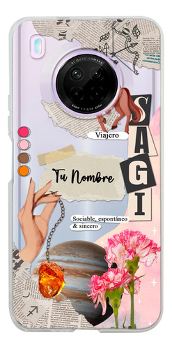 Funda Para Huawei Mujer Signo Zodiaco Sagitario Con Nombre