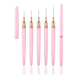 Set Juego De Pinceles Liner, Nail Brush, Nail Art. 5pzas