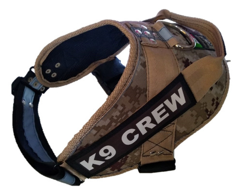 Arnes Pechera K9 Crew Pro Reforzado Reflejante Personalizado