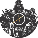 Reloj De Pared Calado Madera Darth Vader Star Wars Yoda
