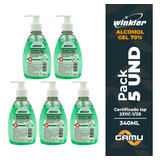 Alcoholgel 70% Certif. Isp 340ml Higienizante - Pack 5 Unid