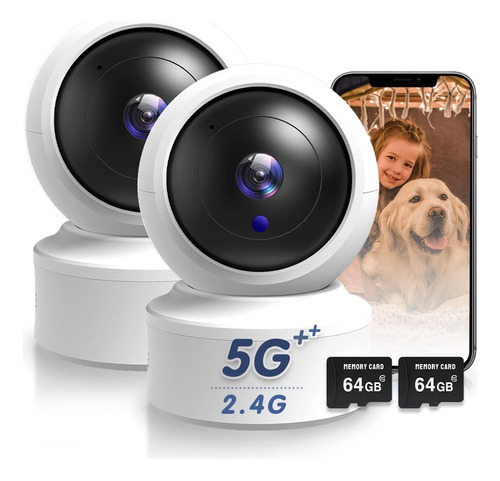 Cámara De Seguridad Wifi 5g Y 2.4g Para Perro/ Niñera-blanco