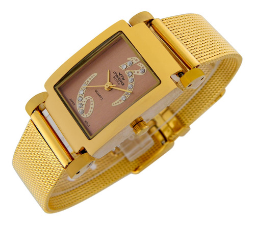 Reloj Montreal Mujer Ml1484 Malla Acero Tejido Strass