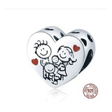 Charm De Plata Para Pandora La Familia En El Corazón 743