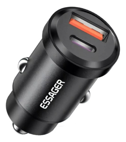 Carregador Turbo Carro Usb Tipo C E Tipo A - 30w - Essager