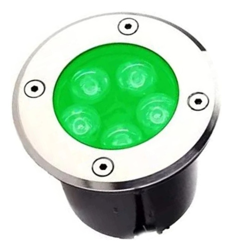 6 Spot Balizador Embutir Chão 5w Luz Verde Ip67 Para Jardim