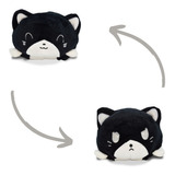 Peluches Gato Y Ballena Reversibles Peluche Kawaii Color Gato Negro Blanco