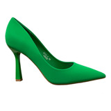 Zapato Stiletto Tacon Fino Verde