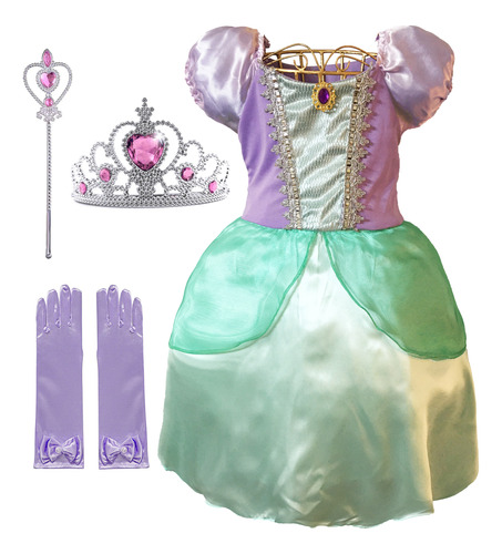 Fantasia Sereia Vestido Infantil Cauda Luxo Aniversário+ Kit