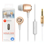 Audifono Motorola Earbuds Metal Dorado Sh009