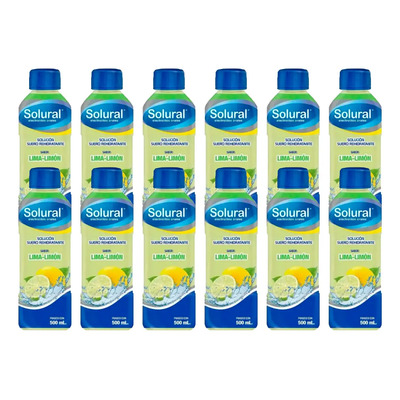 Caja 12pz Solural Suero Rehidratante Sabor Lima-limon 500 Ml | Meses sin interés