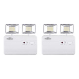 Kit 2 Luminaria De Emergência 80 Led 10w 2.200lm 2 Faróis