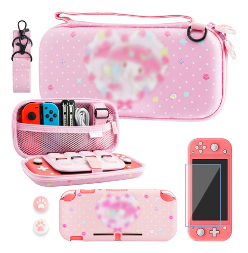 Rhotall Carrying Case For Nintendo Switch Lite, Cute Case C.