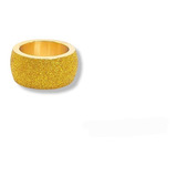 Anillo Glitter Dorado Ancho Marca Blaque Acero Quirurgico