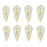 Pack 8 Ampolletas Led Luz Fria 6w Vintage E27 