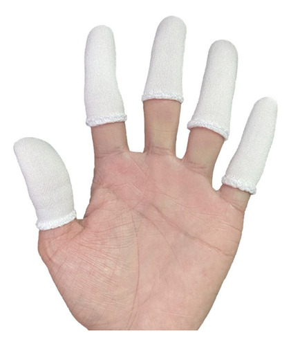 Guantes Protectores De Dedos Blancos De Algodón, 100 Piezas