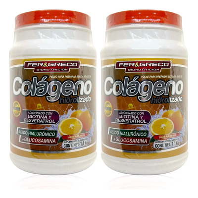 Colágeno Hidrolizado Glucosamina Biotina Naranja 2 Botes | MercadoLibre