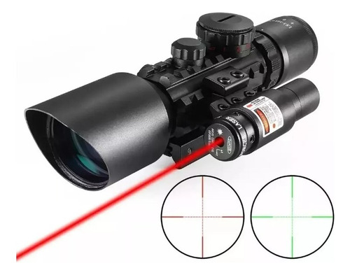 Luneta Com Mira Laser M9 3-10x42 Com Retículo Luminoso