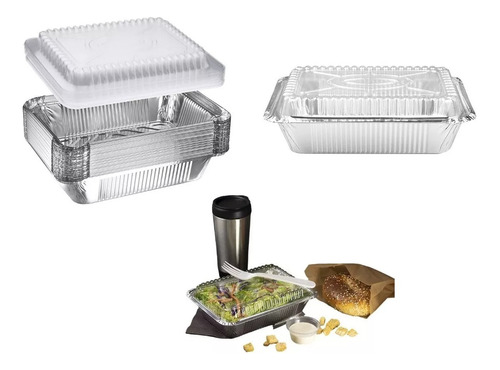 Bandeja / Envase De Aluminio 570 M C/tapa Domo (20 Unidades)