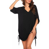 Blusa De Playa De Gasa De Manga Media Para Mujer