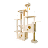 Torre Árbol Rascador Para Gato Con Casa Varios Niveles 170cm