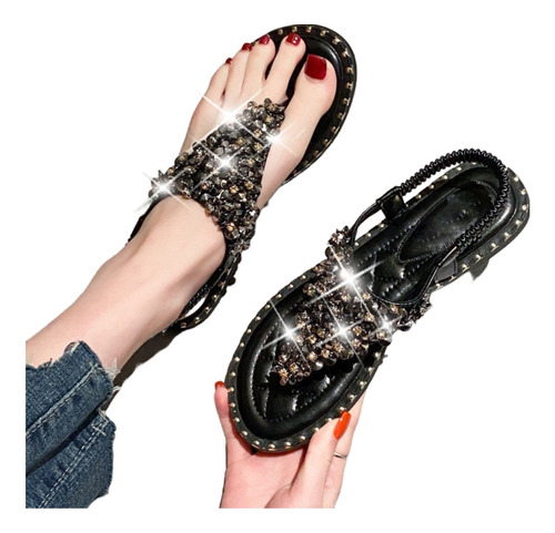 Zapatos Romanos De Diamante De Agua Fría Para Mujeres