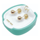 Aros Abridores Oro 18k Ch Mod 104 Bolitas 4mm Liniers