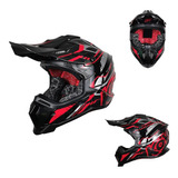 Casco Cross Kov Terra Dirt Rojo/ Negro Motocross Enduro