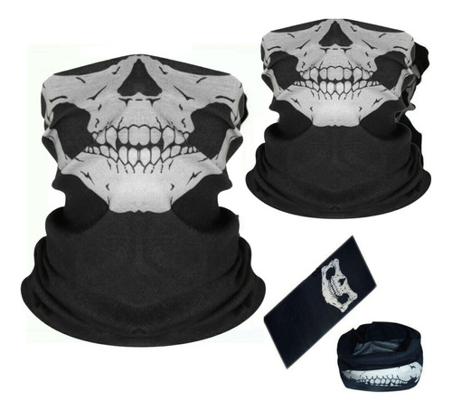 Pack De 2 Máscaras Faciales De Calavera Pasamontañas Color Negro Talla Unitalla