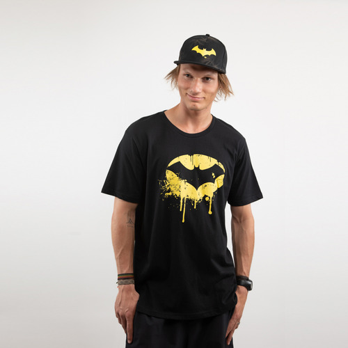 Polera Hombre Batman Señal Urbana Negro Dc Comics