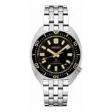 Reloj Seiko Prospex Heritage Turtle Automatic Diver Spb315j1 Color De La Malla Plateado Color Del Bisel Negro Color Del Fondo Negro