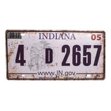 Placa Carro Antiga Decorativa Metálica Vintage Indiana 41427