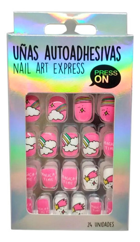 Uñas Autoadhesivas Press On Nail Art Thelma Y Louise 24u Color Unicornio