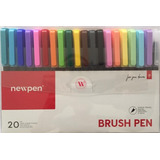 20 Newpen Pincel Brush Pen Aquarela Com 19 Cores E 1 Blender