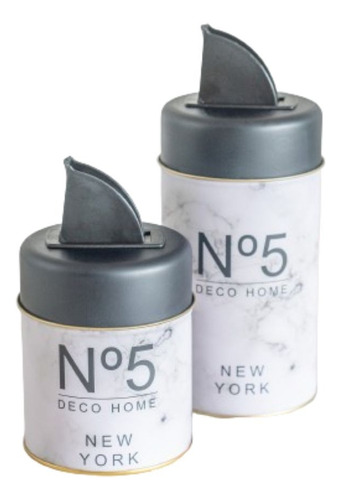 Set X 2 Latas Yerbera Y Azucarera Deco Home 16 X 10.5 Cm