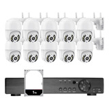 Conjunto 10 Câmeras Ip Dome Mini Speed Wifi Dvr Nvr Protec