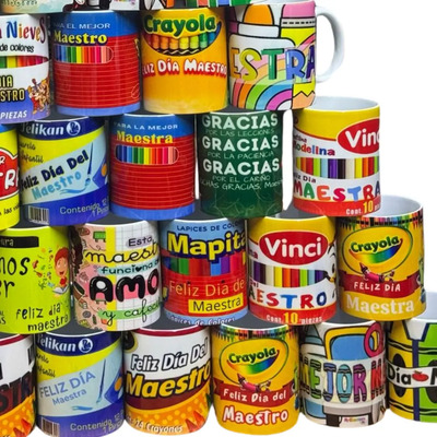 36 Tazas Dia Del Maestro Maestra Profesor Mayoreo Surtida | Envío gratis