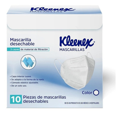 Cubrebocas Mascarilla Kleenex Tipo Kn95 Caja C/ 10 Piezas