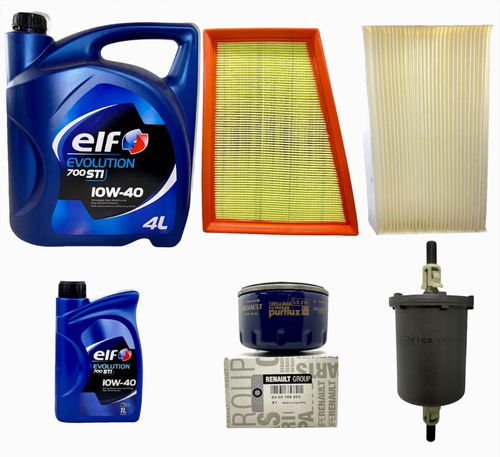 Kit Service Aceite Elf + Filtros Renault Fluence 1.6 16v K4m