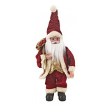 Papai Noel Musica Enfeite Natal Decoração Luxo Vermelho 48cm