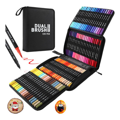 Marcadores And 120 Colores Punta Doble Con Pincel | Envío gratis