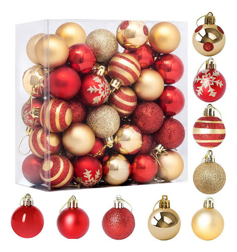 50 Bolas Navideñas De 4 Cm, Bolas [u]