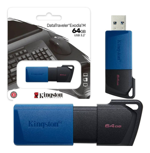 Pen Drive Kingston 64gb Datatraveler Exodia M Dtxm/64gb 3.2